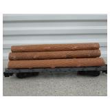 Bachmann flatbed train car w/ 8 logs G scale