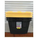 3/27 gallon totes with lids, stackable like new