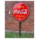 1941 Coca-Cola Lollipop Porcelain DoubleSided Sign