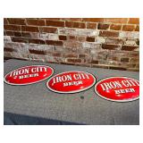 3 Aluminum Iron City Beer Signs