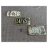 3 PA Motorboat License Plates 1957, 61, 63