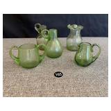 Assortment of Green Hand-Blown Glass