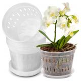 JGB 9 Pack 7 Inches Orchid Pots for Repotting  Cle