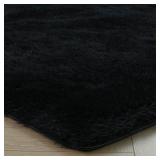 duduta Black Soft Fluffy Rug 4x6 ft  Shag Fuzzy Pl