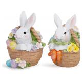 Hodao 2 PCS Easter Bunny Decorations Spring Flower