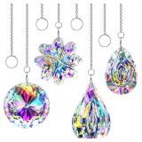 HDCRYSTALGIFTS 4pcs Crystal Suncatchers for Window