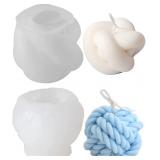 2 Pcs Silicone Candle Molds 3D Yarn Ball Mould and