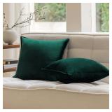 JIAHANNHA Velvet Green Throw Pillow Covers Pack of