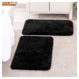 MIULEE Set of 2 Non Slip Shaggy Bathroom Rugs Thic