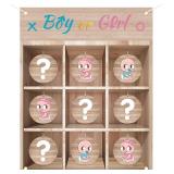 BLOOMWIN Gender Reveal Tic Tac Toe Board Game - Ge