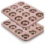 ZOOFOX 1 Pack Mini Donut Pan  12-Cavity Nonstick D