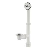 Trip Lever 1-1/2 in. White Poly Pipe Bath Waste an