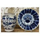 Delftware Jar and Plate