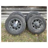 (4) 33x12.5x18 Universal Wheels and Tires