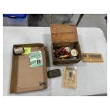 wood box w/ fish & baits.