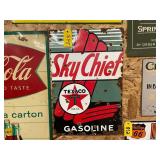 Sky Chief Gasoline Porcelain Sign 18x13"