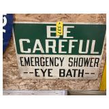 BE Careful Eye Bath Metal Sign 22x14"