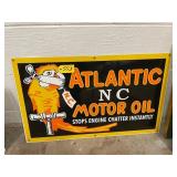 Atlantic Motor Oil Porcelain Sign 26x17"