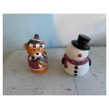 (2) Xmas cookie jars/containers