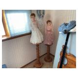 (2) Plastic Dolls w/ Pedestals