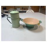 Graniteware sifter & coffee pot