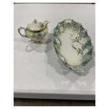 R.S. Prussia creamer & Handled celery dish