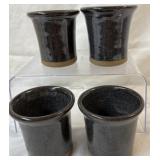 Pottery drinking mug lot of 4 speckled
