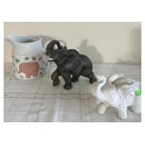 Elephant Figurine Decor Statue Lot Pitcher