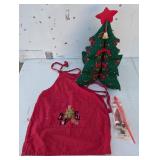 Christmas Lot - Plush Tree, Apron and figures