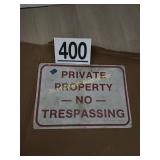 Private Property no Trespassing Sign