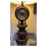 Large German barometer clock table lamp