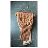 Antique light brown mink stole shoulder wrap