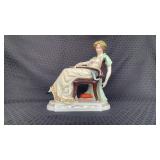 Fine "Sitzendorf" Porcelain Figure - Woman w/ Lute