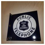 "Public Telephone - Local and Long Distance" Sign