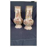 Pair of Large Antique Satsuma Vases