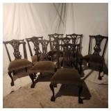 Exceptional Set of 8 Carved Chippendale Chairs