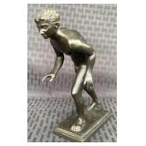 Antique Bronze Sculpture of a Nude Athlete