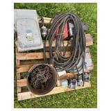 Pallet of Electrical Boxes, Cord & More