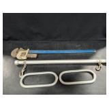 Large pipe wrench 32"L, Large bag 33"L with