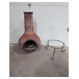 Chimenea with metal stand 41"h