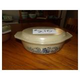 Pyrex homestead blue covered casserole dish