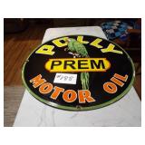 porcelain Polly Premium Motor Oil sign