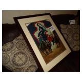 Wayne Baize rodeo poster, signed & framed