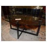 3) glass and metal coffee/end tables