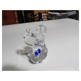 clear and blue glass vintage Basset Hound