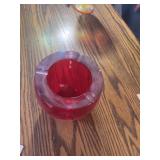 Viking Glass ruby red ashtray