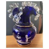 hand painted blue vase