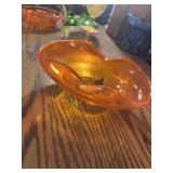 Viking Glass orange ashtray