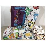 Vtg Sheets Pillowcases Space Jam Dolmations Mickey