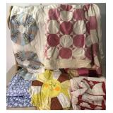 Lot of Vtg Patchwork Quilts Circle Sun Patches
